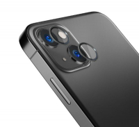 ochranné tvrzené sklo na sklíčko kamery s kovovým rámečkem 3mK Graphite pro Apple iPhone 14 Plus, 2ks