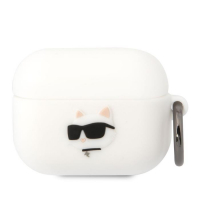 Karl Lagerfeld pouzdro 3D Logo NFT Choupette Head silikonové pro Apple AirPods Pro (1. gen.) 2019 white