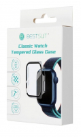 Bestsuit pouzdro pro Apple Watch 42mm, 44mm, 45mm black včetně ochranného tvrzeného sklíčka