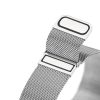 Devia výměnný kovový pásek Milánský tah pro Apple Watch 42, 44, 45, 46, 49mm silver