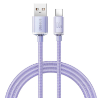 datový kabel Baseus Crystal Shine USB-C FastCharge 5A 100W violet 1,2m
