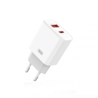 nabíječka XO CE12 PD QC 3.0 s výstupem USB-A 18W a USB-C 20W white