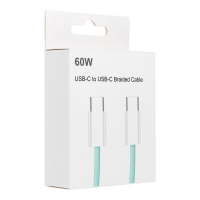opletený datový kabel Jekod Power Delivery 3A USB-C/USB-C 60W green 2m