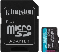 Kingston microSDXC Canvas Go! Plus 128GB 170MB/s 4K včetně adaptéru