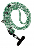 Jekod univerzální šňůrka na krk pro mobilní telefon 160cm green white
