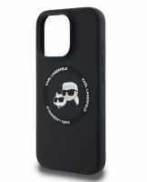 Karl Lagerfeld pouzdro Liquid Silicone Karl and Choupette MagSafe black pro Apple iPhone 16 Pro Max