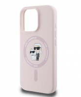 Karl Lagerfeld pouzdro Liquid Silicone Karl and Choupette MagSafe pink pro Apple iPhone 16 Pro Max