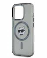 Karl Lagerfeld pouzdro IML Choupette Head Metal Frame MagSafe black pro Apple iPhone 15 Pro Max