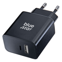 nabíječka BlueStar TFB-TC-25W PD QC4.0 USB-A a USB-C s výstupem 3A/25W black
