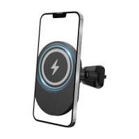 držák do mřížky Forever MS s bezdrátovou nabíječkou 15W black