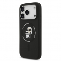 Karl Lagerfeld pouzdro Liquid Silicone Karl and Choupette MagSafe pro Apple iPhone 17 Pro černá