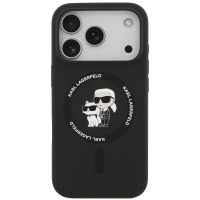 Karl Lagerfeld pouzdro Liquid Silicone Karl and Choupette MagSafe pro Apple iPhone 17 Pro Max černá