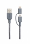 Originální datový kabel Sony CP-ABLP150H microUSB/Lightning FastCharge 2.4A grey 1.5m