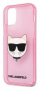 Karl Lagerfeld pouzdro Choupette Head Glitter pink pro Apple iPhone 12 Pro Max