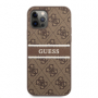 Guess pouzdro PU 4G Printed Stripe brown pro Apple iPhone 12 Pro Max - 