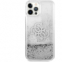 Guess pouzdro TPU Big 4G Liquid Glitter silver pro Apple iPhone 12 Pro Max