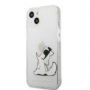 Karl Lagerfeld pouzdro TPU Choupette Eat transparent pro Apple iPhone 13
