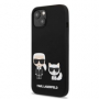 Karl Lagerfeld pouzdro Karl Lagerfeld and Choupette Liquid Silicone black pro Apple iPhone 13