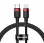 Datový kabel Baseus Cafule PD USB-C Lightning FastCharge 3A red-black 1m - 