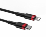 Datový kabel Baseus Cafule PD USB-C Lightning FastCharge 3A red-black 1m