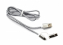 Opletený datový kabel Jekod Combo USB-C/microUSB FastCharge 2A silver 1m