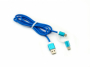 Opletený datový kabel Jekod Combo USB-C/microUSB FastCharge 2A blue 1m - 