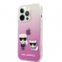 Karl Lagerfeld pouzdro TPU Ikonik Karl and Choupette pink pro Apple iPhone 13 Pro