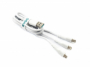 Datový kabel BWOO X173 3v1 FastCharge 3A white microUSB+Lightning+USB-C 1m