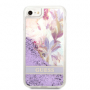 Guess pouzdro Flower Glitter purple pro Apple iPhone 7, 8, SE (2020), SE (2022) - 