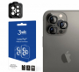 ochranné tvrzené sklo na sklíčko kamery s kovovým rámečkem 3mK black pro Apple iPhone 14 Pro, iPhone 14 Pro Max, 3ks - 