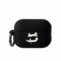Karl Lagerfeld pouzdro 3D Logo NFT Choupette Head silikonové pro Apple AirPods Pro (2. gen.) 2022, AirPods Pro (3. gen.) 2023 MagSafe black