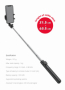Swissten Bluetooth selfie tyč Aluminum Tripod Pro s dálkovým ovládáním černá - 