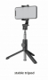 Swissten Bluetooth selfie tyč Aluminum Tripod Pro s dálkovým ovládáním černá - 