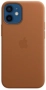 originální pouzdro Apple Leather Case s Magsafe pro Apple iPhone 12 mini - brown