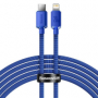 datový kabel Baseus Crystal Shine USB-C/Lightning FastCharge 20W blue 2m