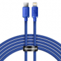 datový kabel Baseus Crystal Shine USB-C/Lightning FastCharge 3A 20W blue 2m