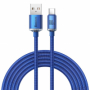 datový kabel Baseus Crystal Shine USB-C FastCharge 100W blue 2m