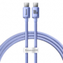 datový kabel Baseus Crystal Shine USB-C/USB-C FastCharge 100W violet 1,2m