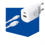 nabíječka 3mk Hyper Charger 20W s výstupem USB-C a USB-A white - 