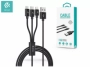 Datový kabel Devia 3v1 FastCharge 3A black microUSB+Lightning+USB-C 1.2m - 
