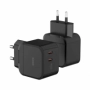 nabíječka QDOS PowerCube GaN QC4.0+ PD3 2x USB-C s výstupem 45W black