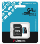 Kingston microSDXC Canvas Go! Plus 64GB 200MB/s 4K včetně adaptéru - 